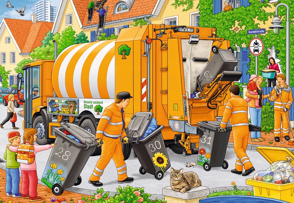 פאזל 2X24 חל' - משאית לפינוי אשפה