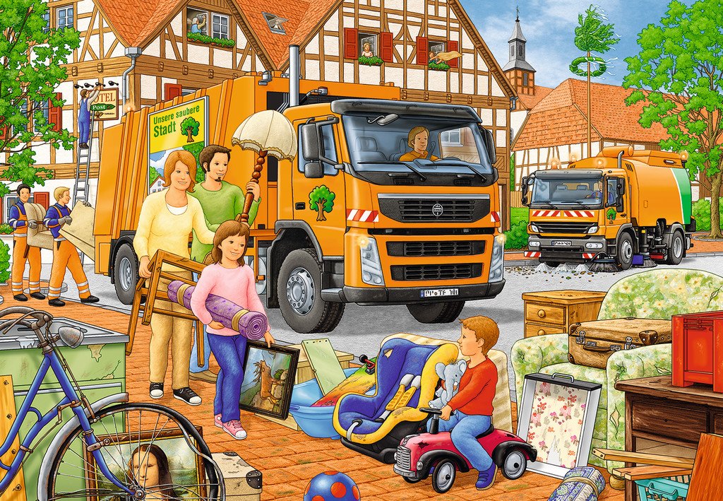 פאזל 2X24 חל' - משאית לפינוי אשפה