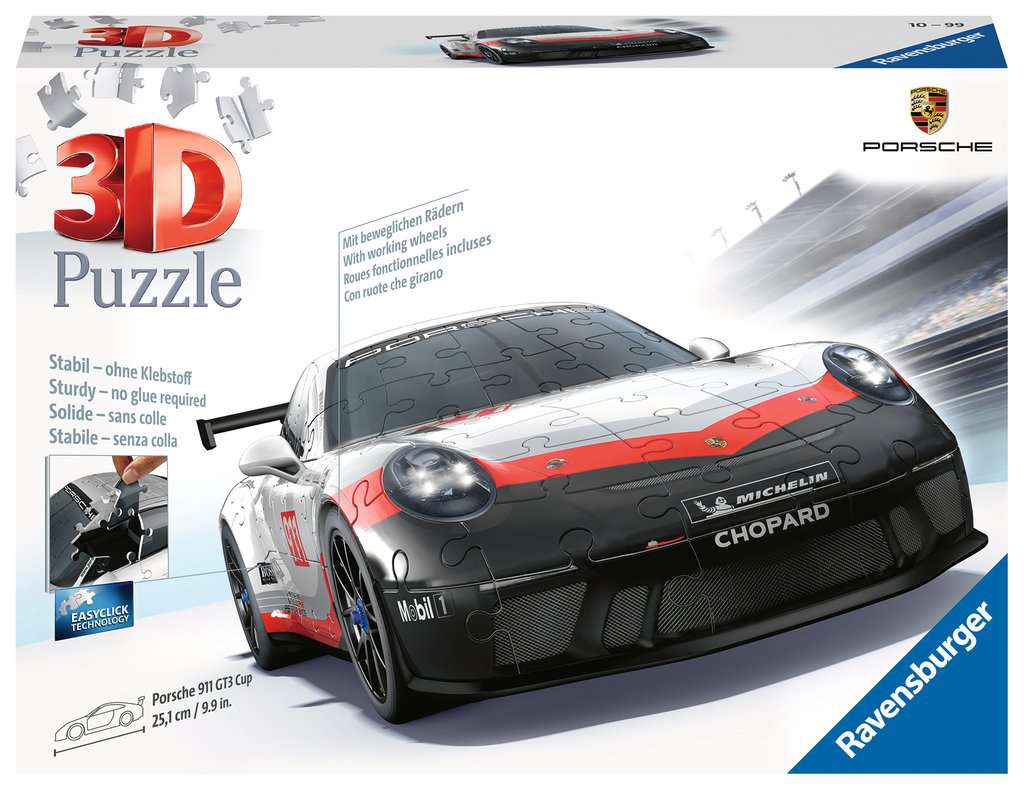 פורשה 911 GT3 Cup - פאזל תלת מימד 108 חלקים RAVENSBURGER