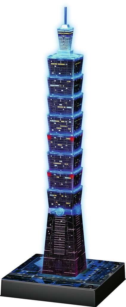 מגדל טאיפיי, טאיוואן "Night Edition" - פאזל תלת מימד 216 חלקים עם תאורת לילה! RAVENSBURGER