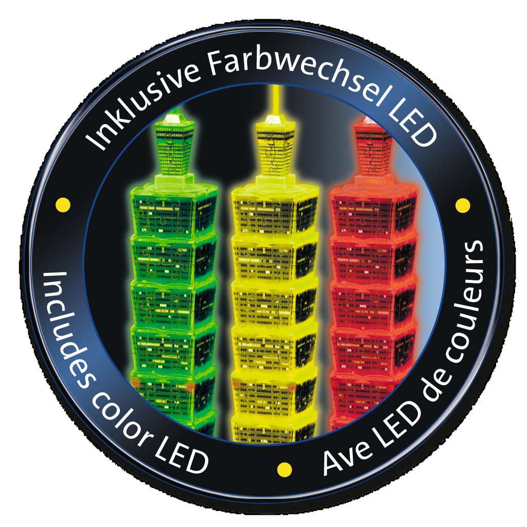 מגדל טאיפיי, טאיוואן "Night Edition" - פאזל תלת מימד 216 חלקים עם תאורת לילה! RAVENSBURGER