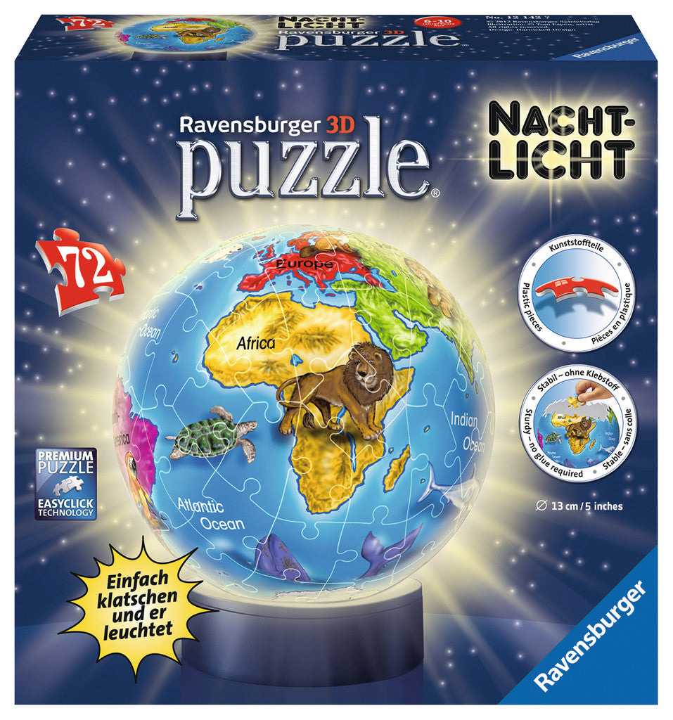 פאזל כדור 72 חל' מואר - כדור הארץ