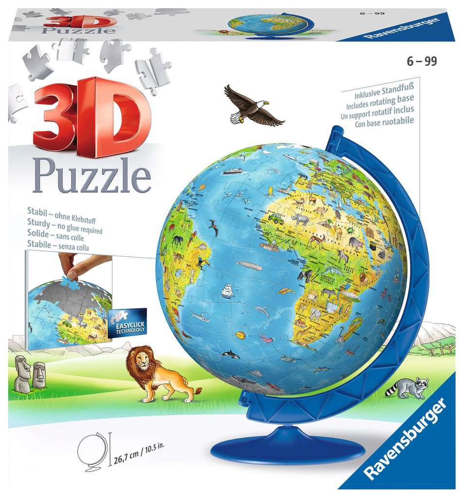 גלובוס כדור הארץ "Puzzle Ball" - פאזל תלת מימד כדור 180 חלקים RAVENSBURGER