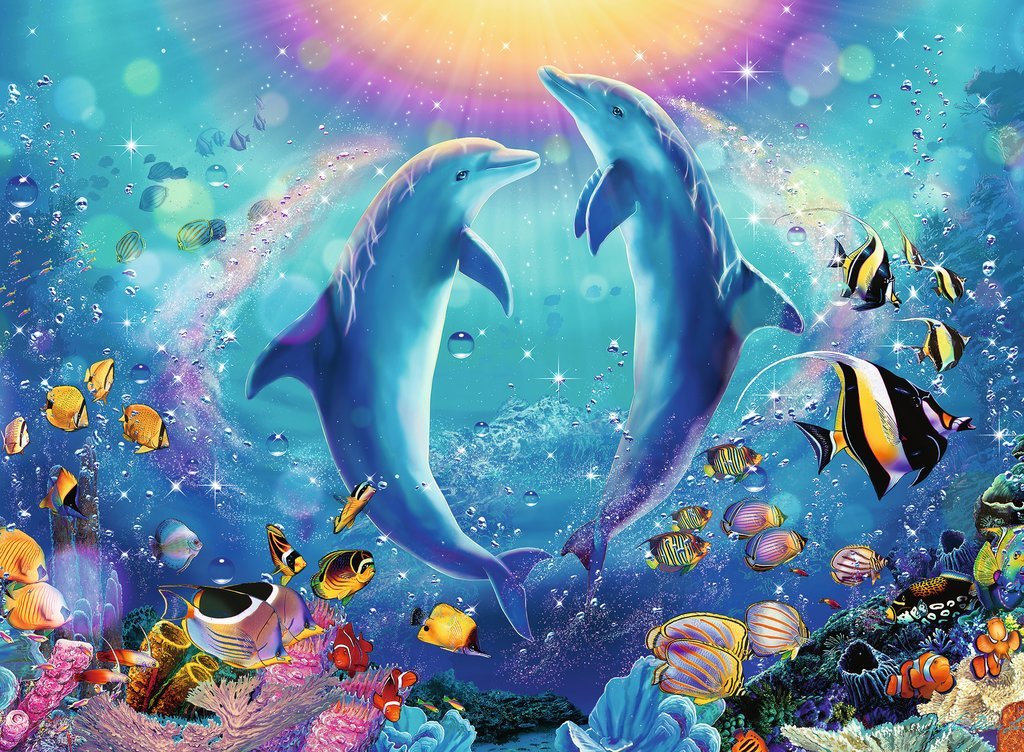 פאזל 500 חל' - ריקוד הדולפינים