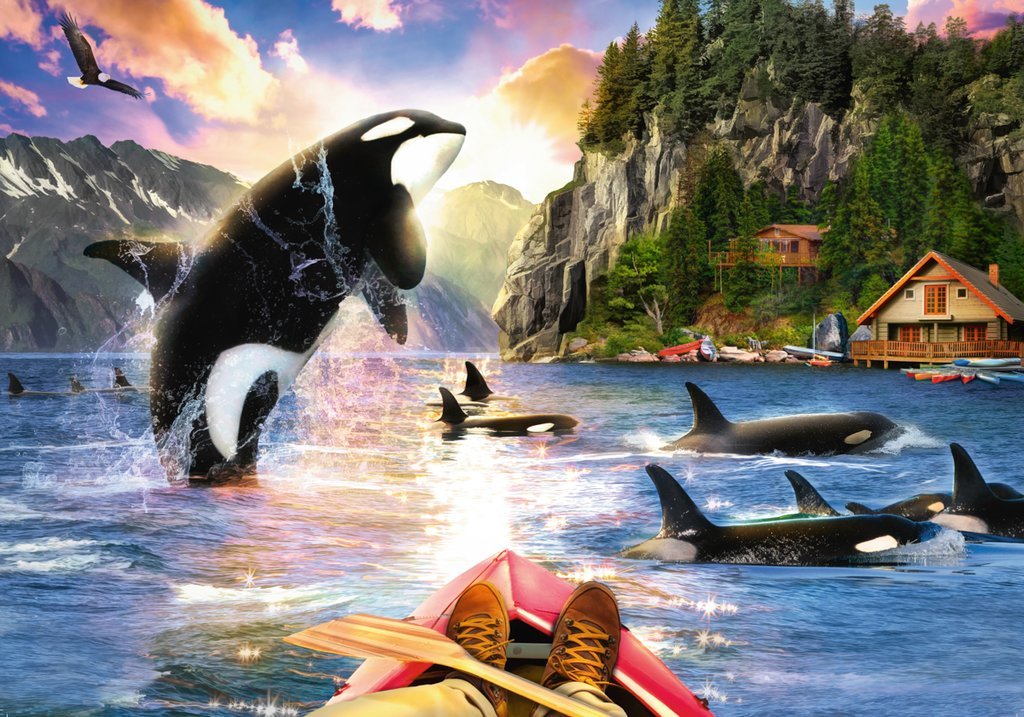 פאזל 1000 חל' - שיט דולפינים