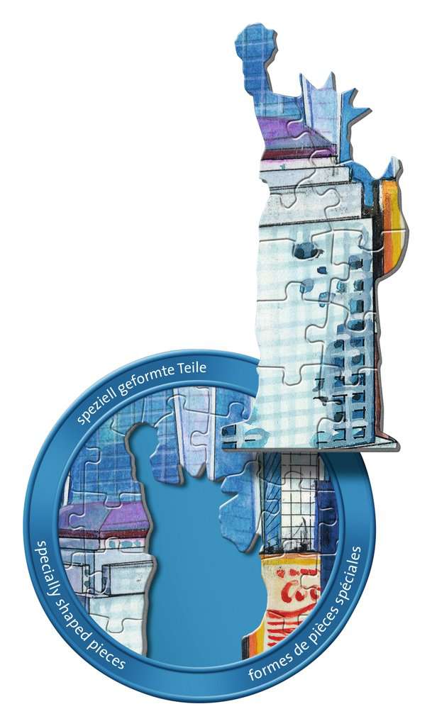 פסל החרות - פאזל חתוך סילואט