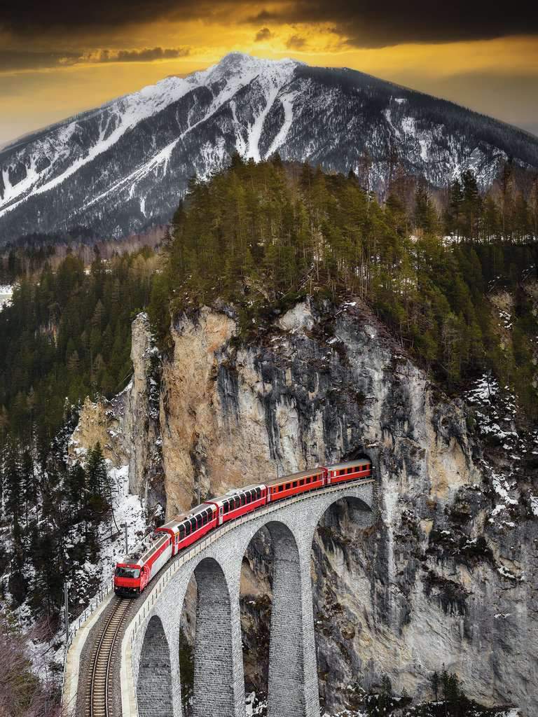 פאזל 1500 חל`- רכבת בנוף חורפי