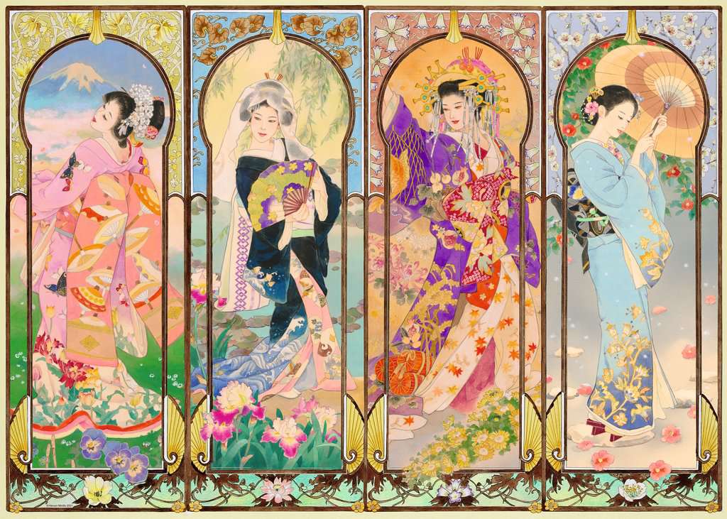 ארבע עונות, אמנות יפנית - פאזל 1000 חלקים