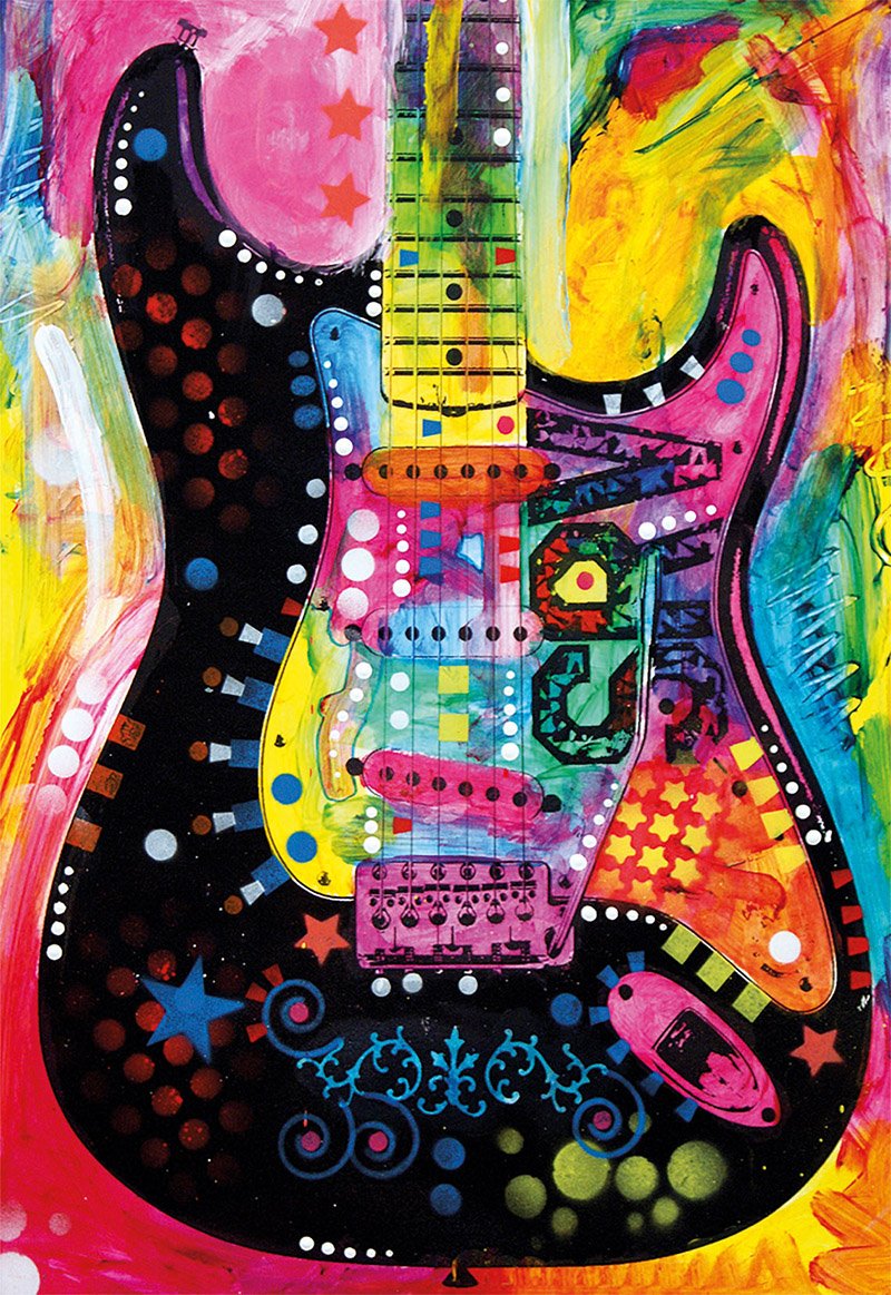 פאזל 500 חל' - גיטרה חשמלית צבעונית