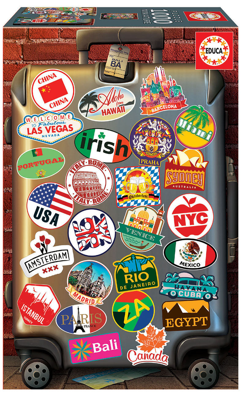 מגנטים מטיולים בעולם - פאזל מיניאטורי 1000 חלקים מבית EDUCA