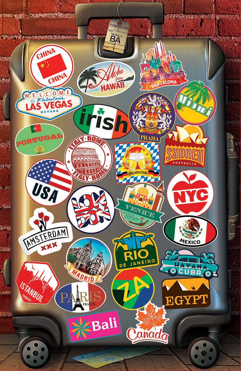 מגנטים מטיולים בעולם - פאזל מיניאטורי 1000 חלקים מבית EDUCA