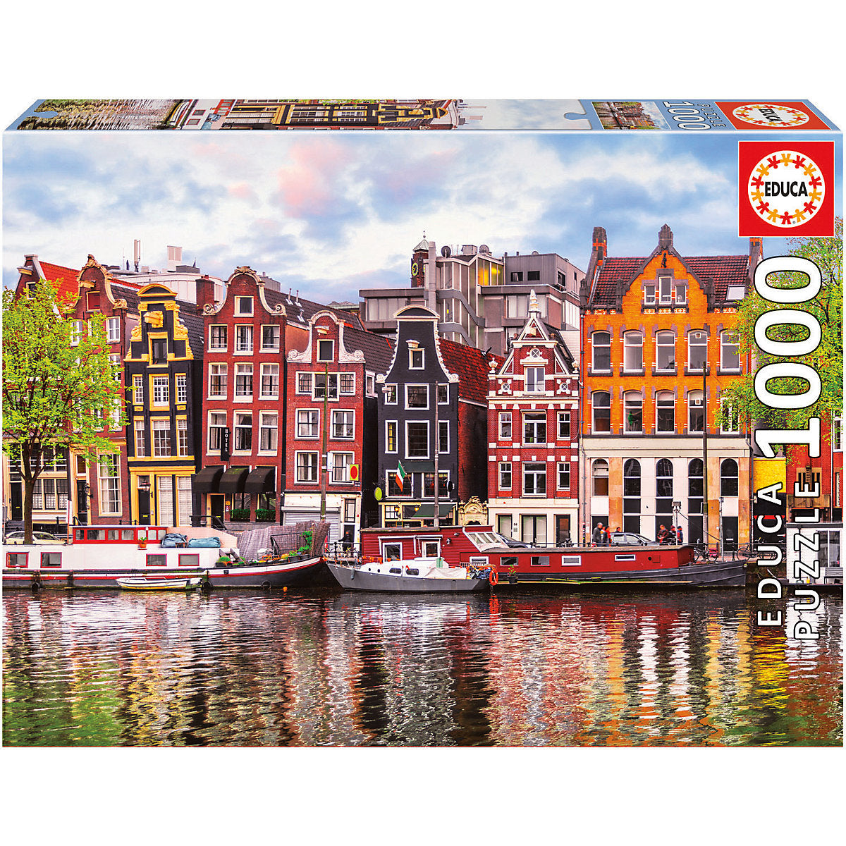 בתים ציוריים באמסטרדם - פאזל 1000 חלקים EDUCA