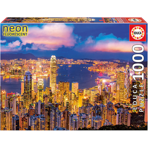 הונג קונג - פאזל 1000 חלקים EDUCA זוהר בחושך מסדרת NEON