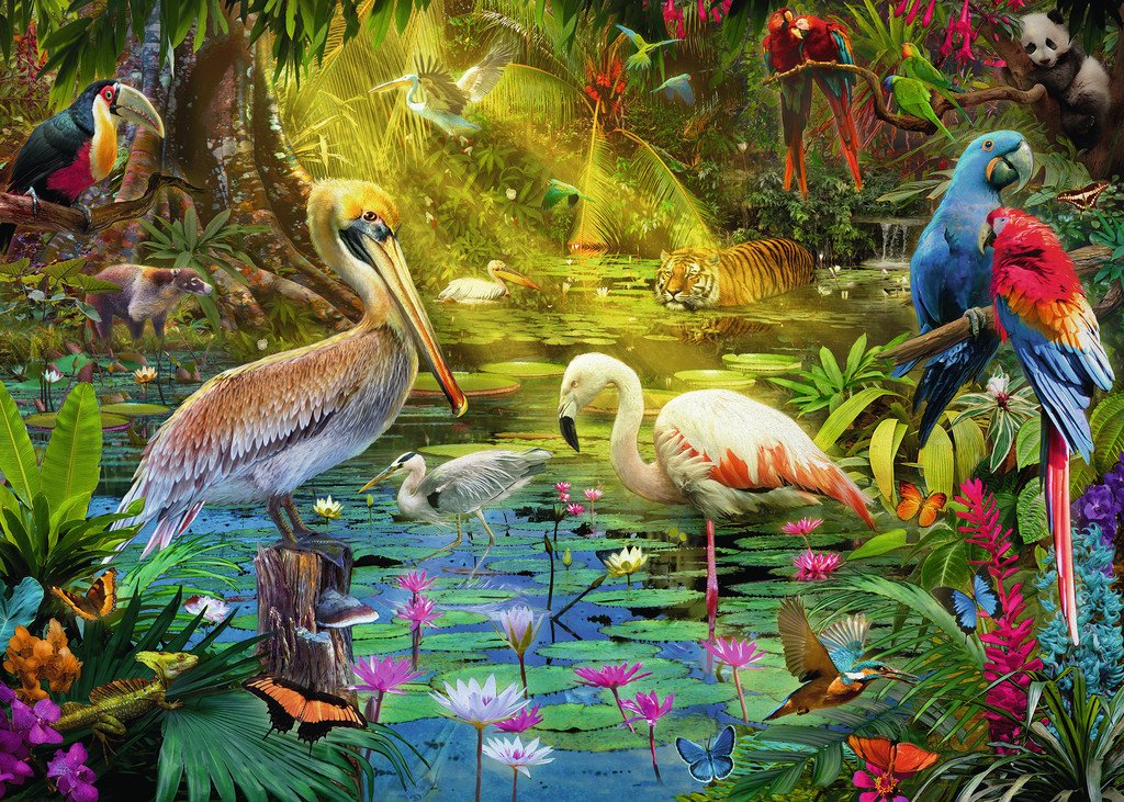 פאזל 1000 חל' - גן עדן לציפורים