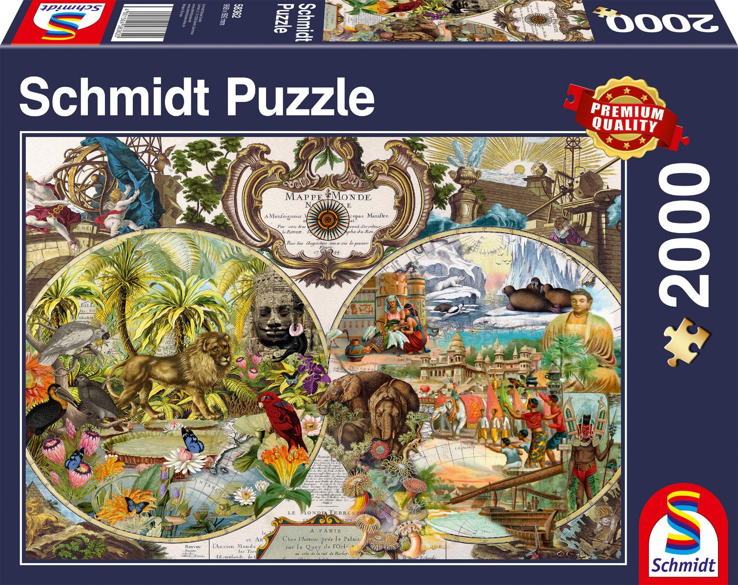 מפת עולם אקזוטית, פאזל 2000 חלקים