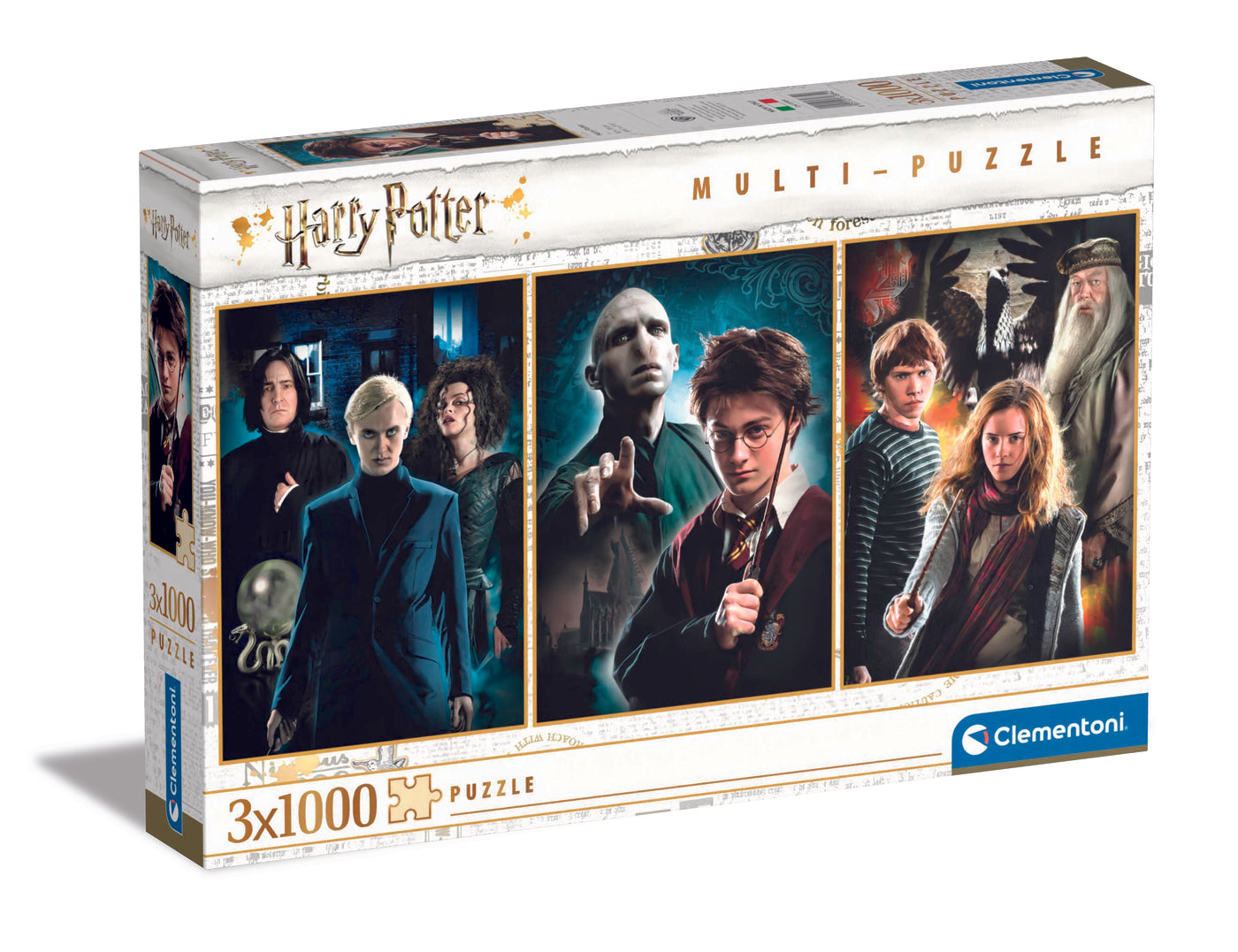 הארי פוטר - 3 פאזלים של 1000 חלקים בקופסא אחת CLEMENTONI