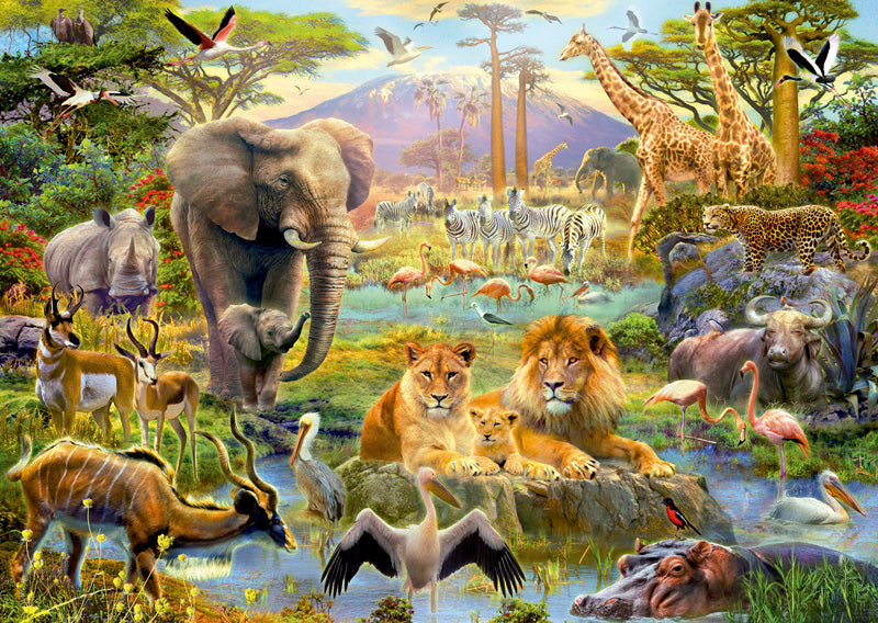 על גדות האגם באפריקה