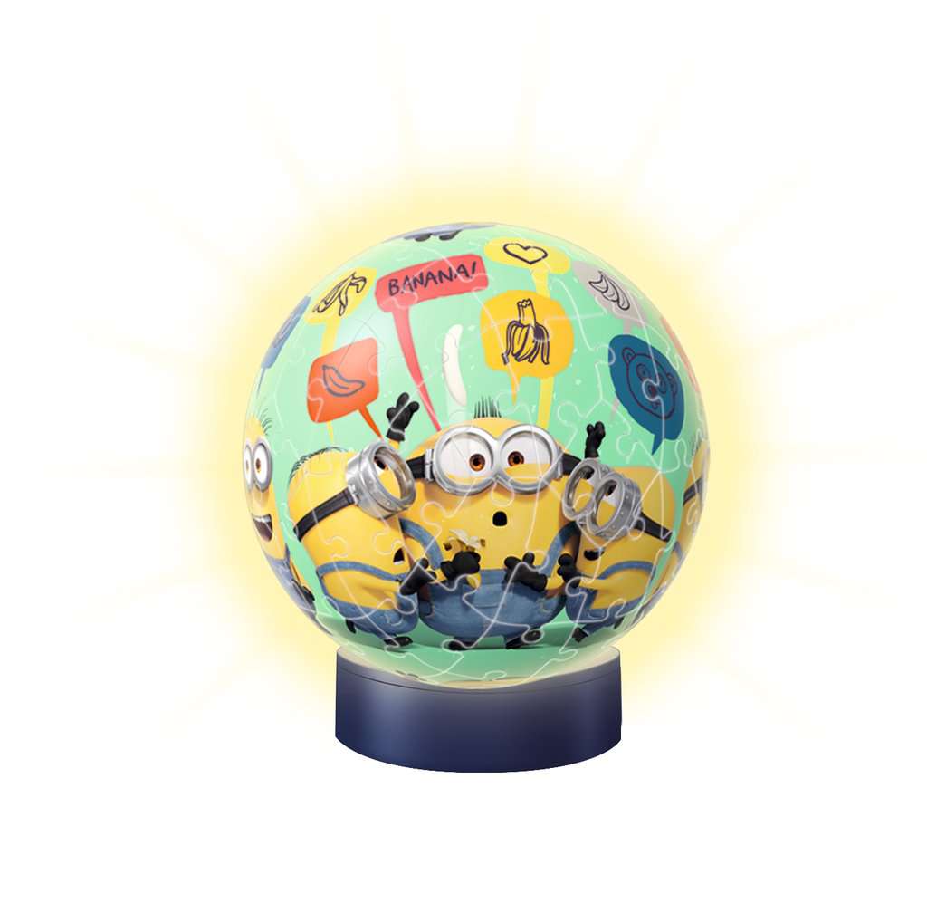 המיניונים "NightLight" - פאזל תלת מימד כדור 72 חלקים עם מנורת לילה RAVENSBURGER