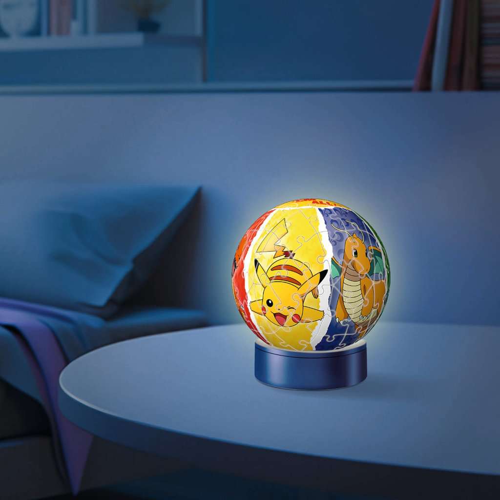 פוקימון "NightLight" - פאזל תלת מימד כדור 72 חלקים עם מנורת לילה RAVENSBURGER