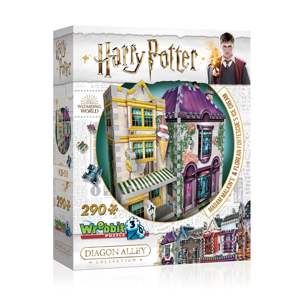 הארי פוטר, קולקציית Diagon Alley™: החנות של מאדאם מלקין והגלידה של פלורין - פאזל 290 חלקים תלת מימד