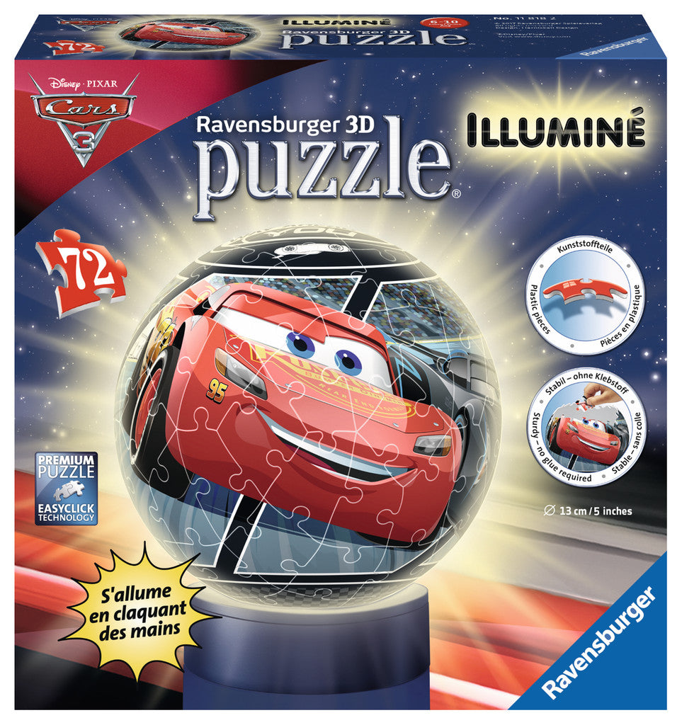 פאזל כדור 72 חל' מואר - CARS 3