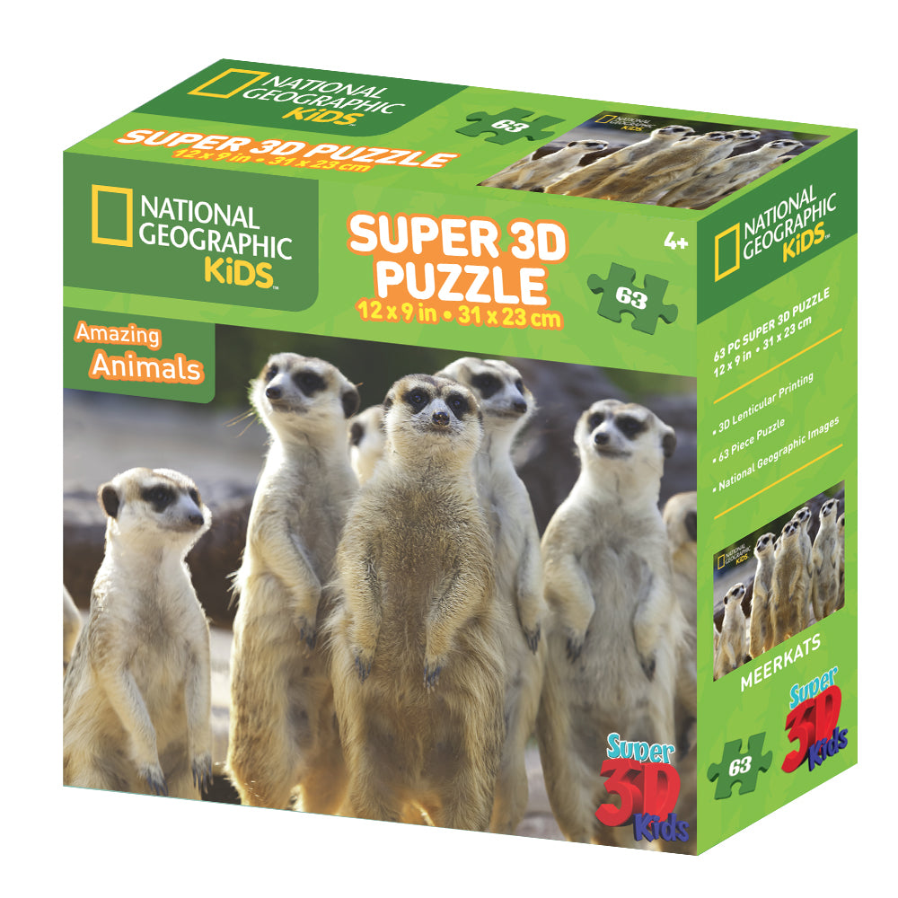 פאזל 3D אופטי 63 חלקים סוריקטות National Geographic