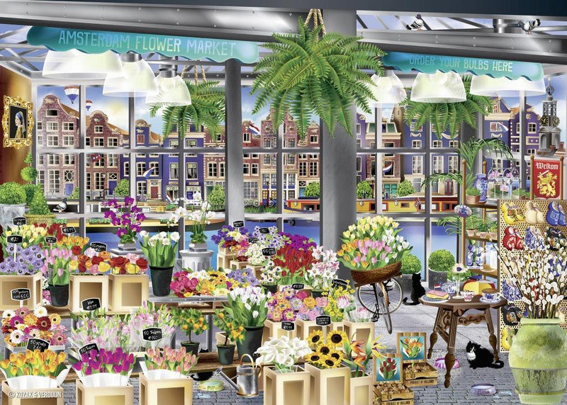 פאזל 1000 חל' - שוק פרחים באמסטרדם