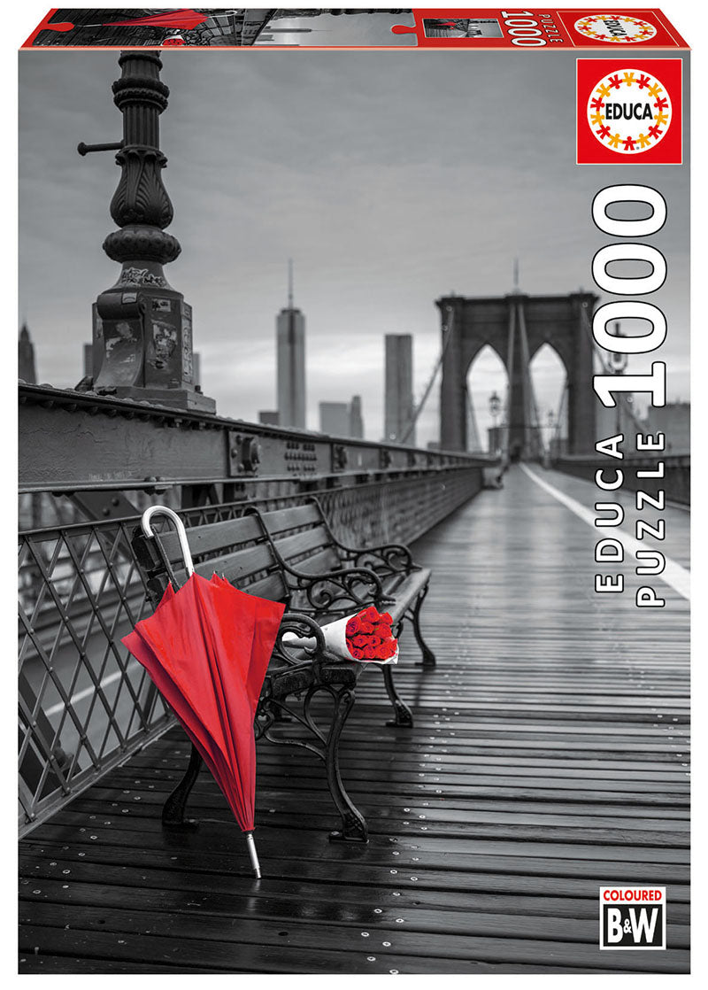 פאזל 1000 חל' - מטריה אדומה על גשר ברוקלין