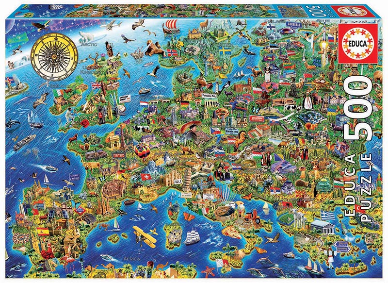 מפת אירופה - פאזל 500 חלקים EDUCA