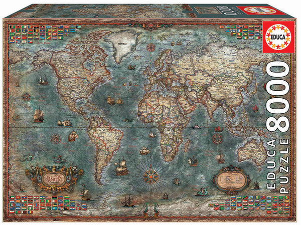 מפת עולם היסטורית - פאזל 8000 חלקים EDUCA